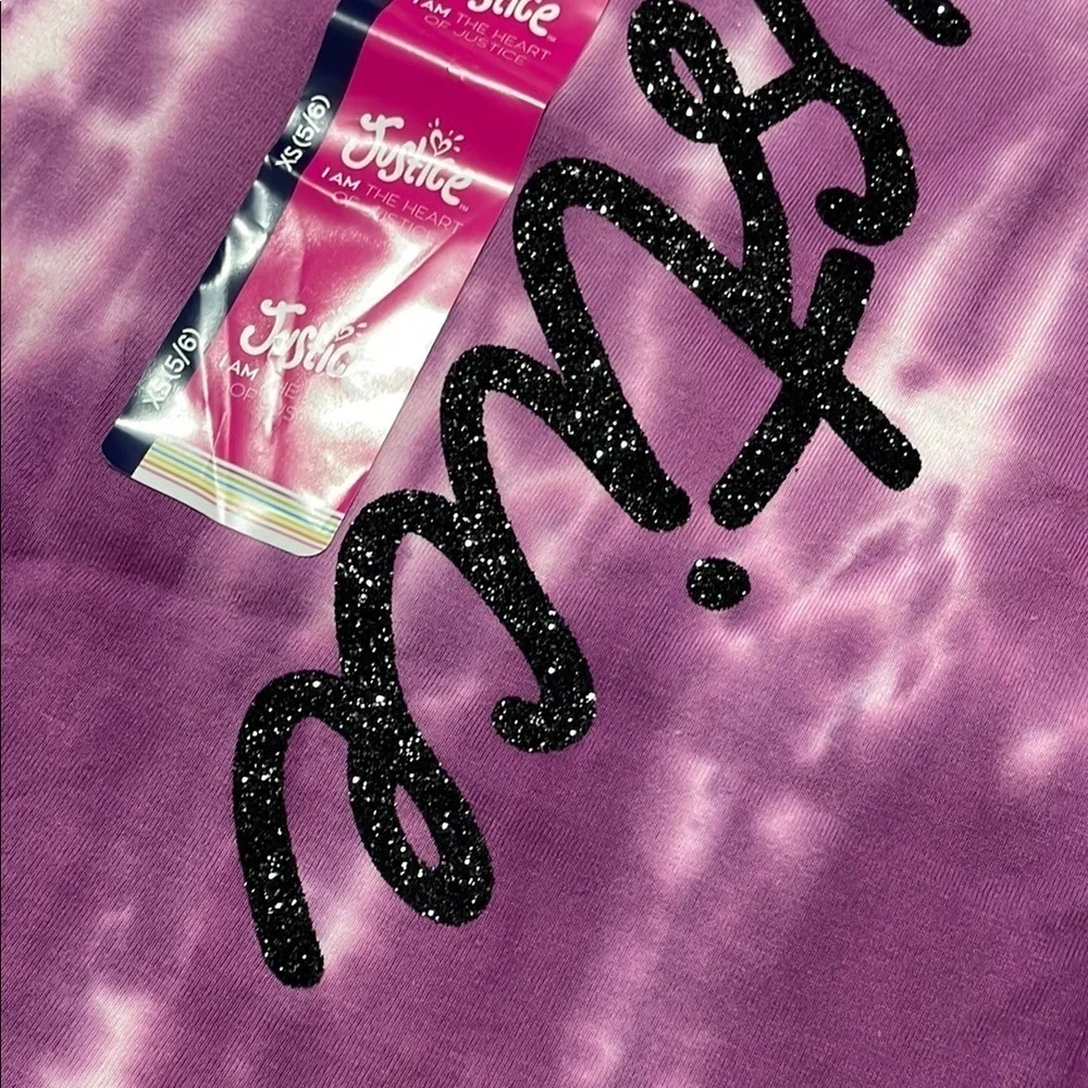 NWT Justice Little Girl Pink and Purple Tie-Dye Shirt *XS (5-6)